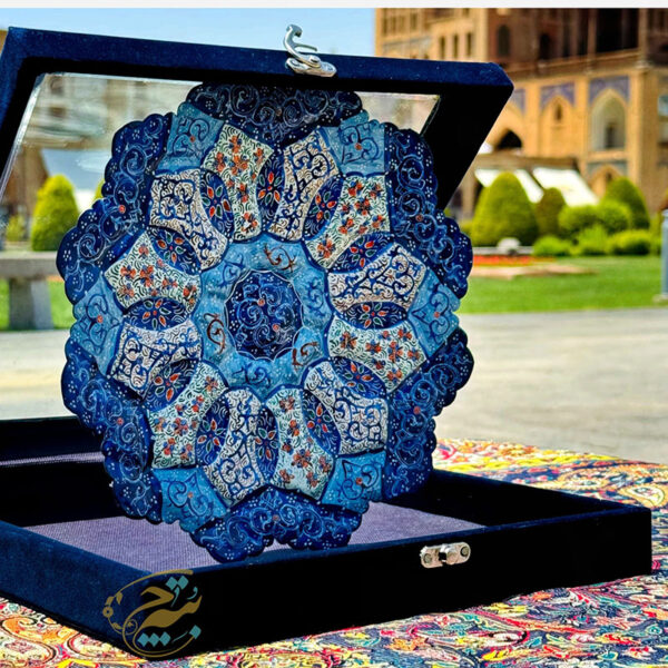 بشقاب میناکاری 25 سانتی با جعبه جیر - Image 2