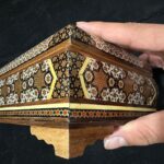 جعبه خاتم کاری توپی 25در25  سانتی  لولایی داخل راش - Image 3