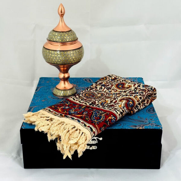 ست هدیه خاتم کاری شکلات خوری و رومیزی قلمکاری - Image 5