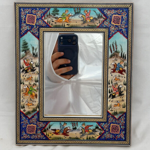 آینه مینیاتور طرح چوگان(شکارگاه) - Image 2