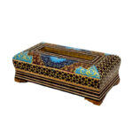 جعبه دستمال کاغذی خاتم کاری تذهیب طرح سوخته - Image 2