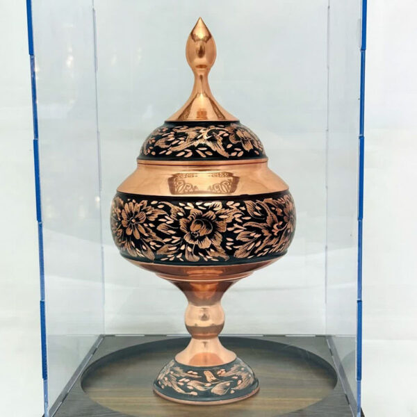 شکلات خوری مسی الماس تراش 27 به همراه پلکسی - Image 2