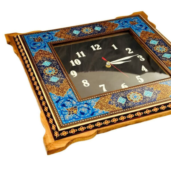 ساعت خاتم کاری تذهیب چهارگوش صفحه مربعی - Image 5
