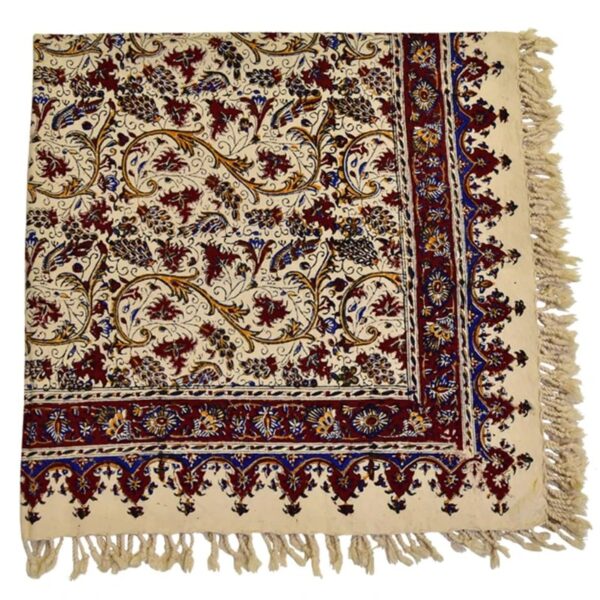 رومیزی سنتی قلمکاری شده مربع طرح انگور ابعاد 80 در 80 سانتی متر - Image 2