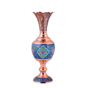 گلدان سنبلدان مس و پرداز  ارتفاع 35