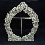 قاب آینه ملیله کاری نقره طرح بیضی سایز بزرگ - Image 3
