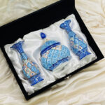 پک هدیه میناکاری جفت گلدان و قندان - Image 5