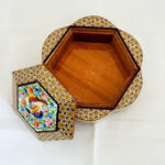 شکلات خوری (جاشکلاتی) خاتم کاری گل و مرغ متوسط - Image 7