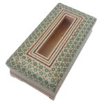 جعبه دستمال کاغذی خاتم کاری مدل تخمه سبز اعلا - Image 2