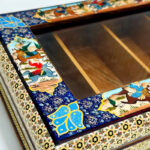 جعبه خاتم کاری مدل چوگان درب شیشه ای - Image 3
