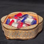 شکلات خوری یا گزخوری خاتم کاری گلی بزرگ21در21 - Image 4