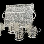 سرویس پذیرایی کلاسیک ملیله کاری (سینی، قندان و چای‌خوری) - Image 6