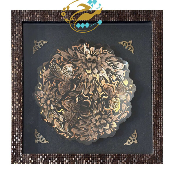تابلو بشقاب مسی الماس تراش 25  (34در34سانتیمتر) - Image 2