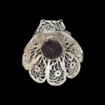 ست هدیه ملیله کاری کاسه آجیل خوری نقلی لبه گرد پایه دار - Image 5