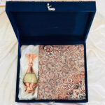 ست هدیه هدیه اداری ترمه و گلدان مس و خاتم - Image 3