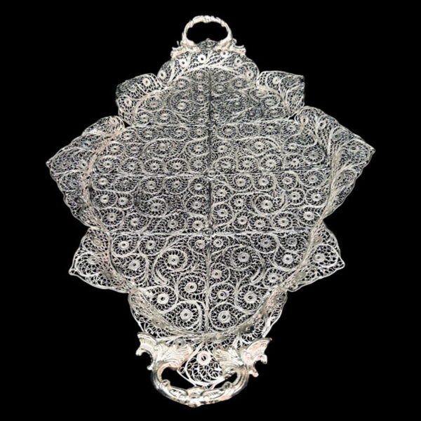 ظروف ملیله کاری سینی پروانه بیضی لبه دار - Image 2