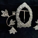 قاب آینه و شمعدان ملیله کاری اشکی بزرگ - Image 4