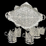 سرویس پذیرایی لوکس ملیله کاری (سینی بزرگ، قندان و چای‌خوری) - Image 4