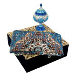 ست هدیه اداری شکلات خوری میناکاری و ترمه - Image 3