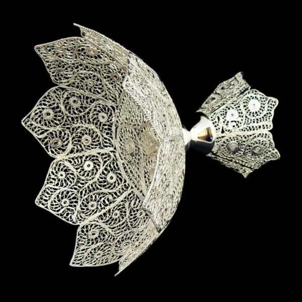 ظروف ملیله کاری کاسه تاجی میوه خوری - Image 4