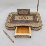 ست رومیزی اداری خاتم کاری اعلا با جعبه مخمل (هدیه) - Image 2