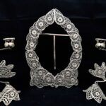 قاب آینه و شمعدان ملیله کاری اشکی بزرگ - Image 5