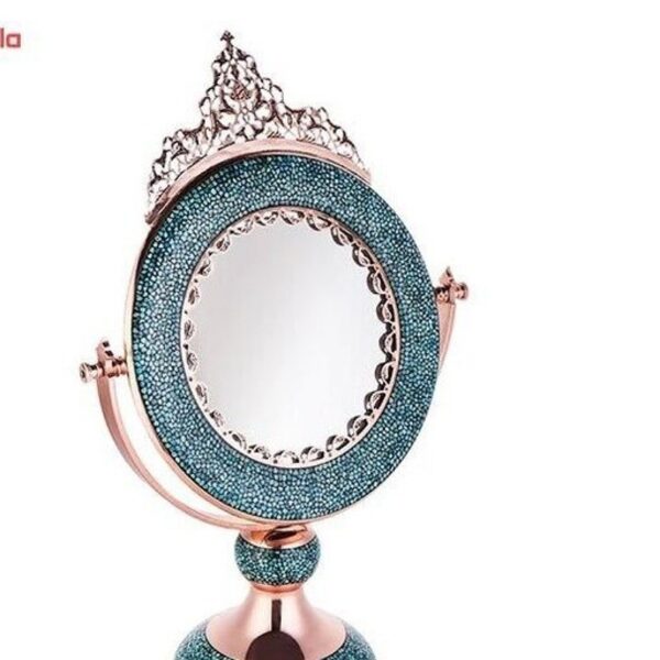 آینه فیروزه کوبی گرد تاجدار - Image 3