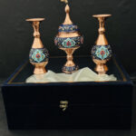 ست گلدان 20 و شکلات خوری 23 پایه دار مس پرداز - Image 4