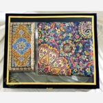 ست هدیه خاتم کاری ترمه و جعبه تذهیب اعلا