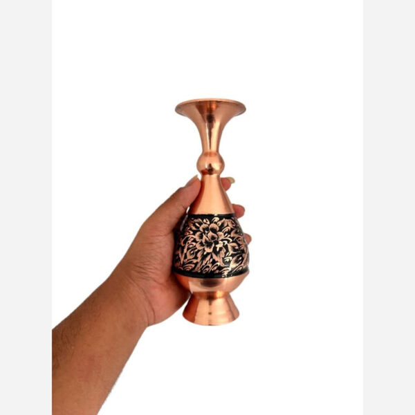 ست اداری گلدان مسی الماس تراش با ترمه اعلا - Image 7