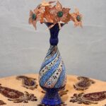 گلدان میناکاری 25 سانت با جعبه سنتی - Image 6