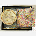 ست هدیه خاتم کاری ترمه و شکلات خوری سه درب - Image 9