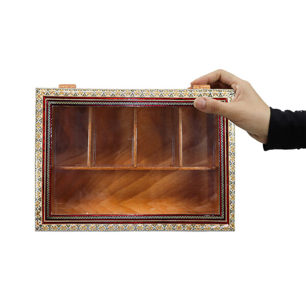 پک هدیه جفت گلدان و جعبه دمنوش خاتم کاری - Image 3