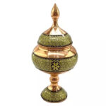 ست هدیه  خاتم کاری جفت گلدان16 و شکلات خوری شالدار - Image 4