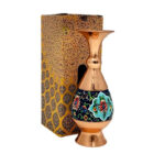 گلدان مسی طرح پرداز ارتفاع 20 سانتی با جعبه سنتی - Image 5