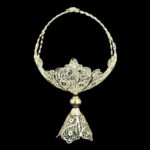 کشکول ملیله کاری نقره سایز 3 دسته پروانه پایه دار - Image 5