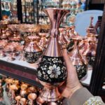 گلدان مسی الماس نقره  جفتی 25 سانتی - Image 4