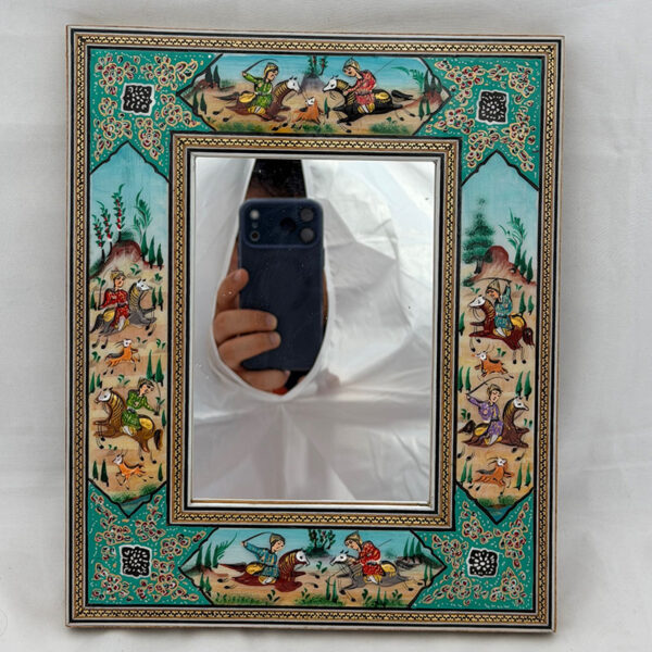 آینه مینیاتور طرح چوگان(شکارگاه) - Image 3