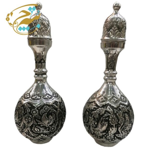 تنگ قلمزنی 32 سانتی مدل گل و مرغ - Image 2