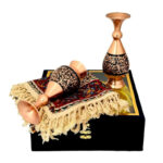 ست اداری رومیزی قلمکار با گلدان مسی الماس تراش 20 - Image 5