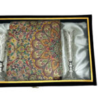پک هدیه صنایع دستی ملیله کاری گلدان مدادی و ترمه - Image 10