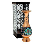 گلدان مسی طرح پرداز ارتفاع 20 سانتی به همراه پلکسی - Image 7