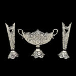 ظروف ملیله کاری  کشکول شماره 1 و گلدان قلمی 20 سانتی
