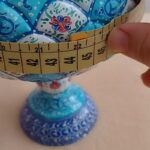شکلات خوری مسی میناکاری 27 سانتی به همراه پلکسی - Image 15