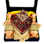 ست هدیه اداری خاتم کاری گلدان و رومیزی قلمکاری - Image 3