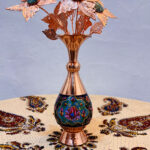 گلدان مسی طرح پرداز ارتفاع 20 سانتی بسته دو عددی - Image 6