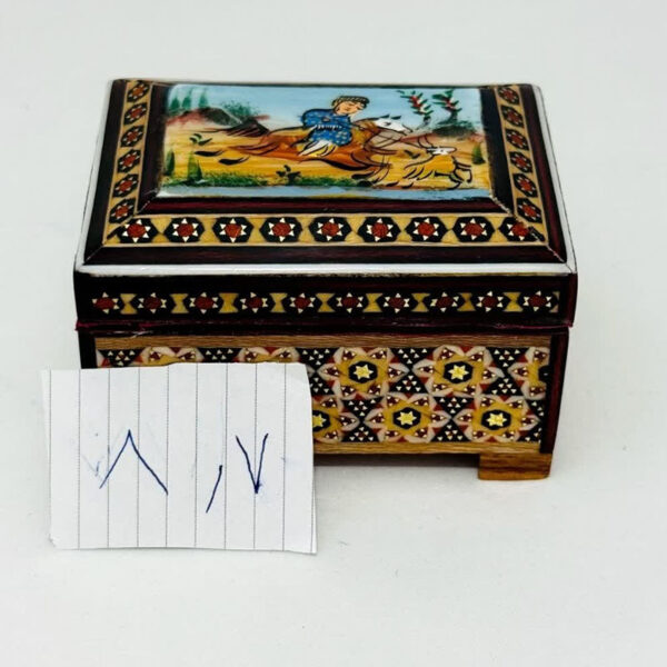 جعبه خاتم کاری استخونی مدل چوگان 6در8 - Image 2