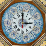 ساعت خاتم کاری با صفحه میناکاری تذهیب آبی - Image 5