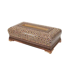 جعبه دستمال کاغذی خاتم کاری مدل استخونی اعلا