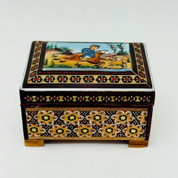 جعبه خاتم کاری استخونی مدل چوگان 6در8 - Image 4